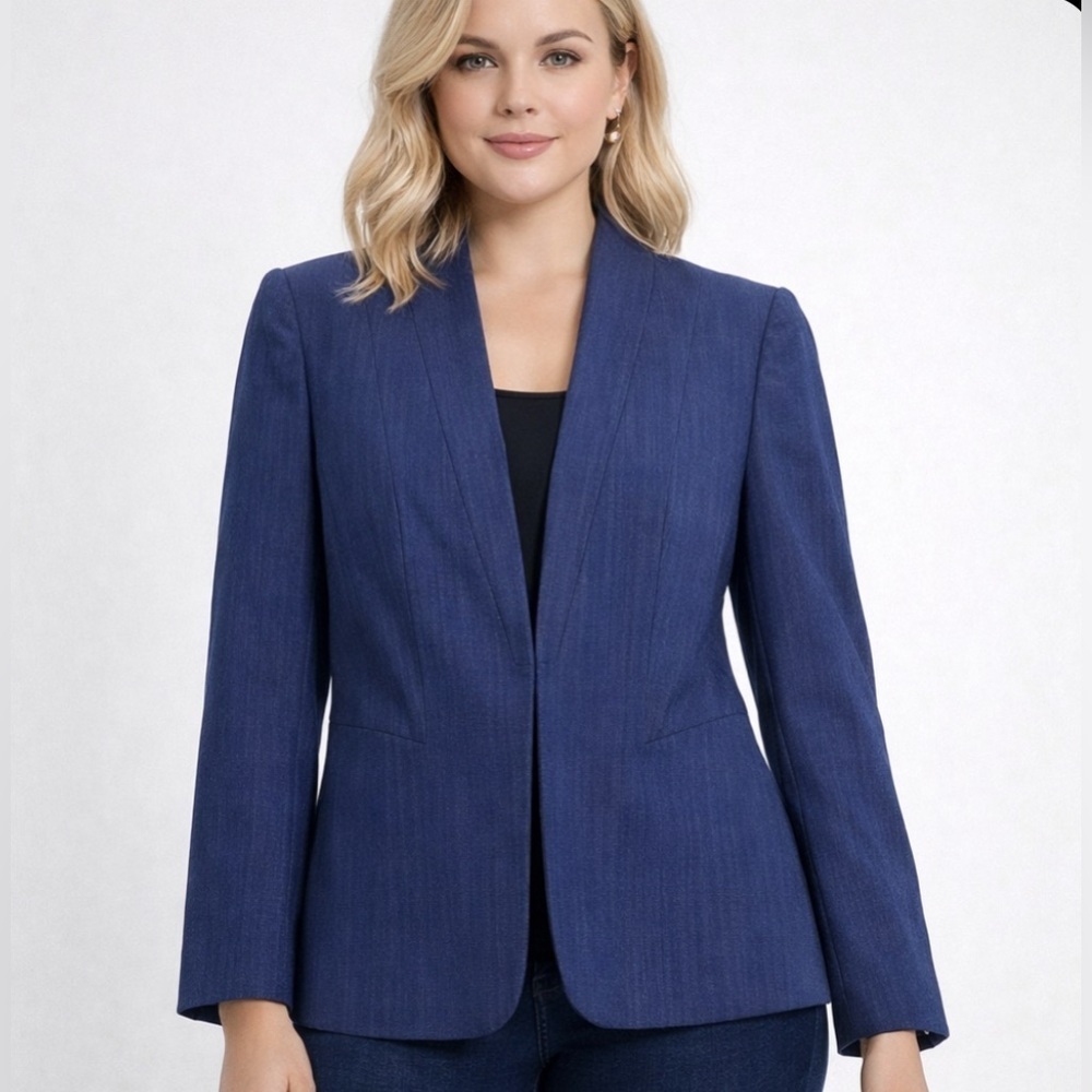Antonio Milani Women’s Casual Blazer Jacket Blue Career Business Blue Size 4